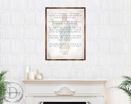 The Lord Is My Shepherd (23rd Psalm) - Wooden Scripture Wall Art