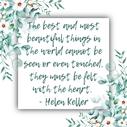 Best and Most Beautiful (Helen Keller) - Heart Ribbon Necklace