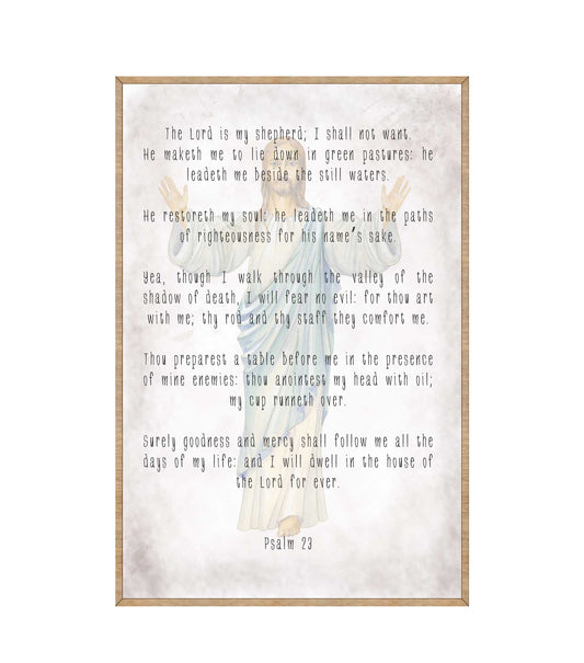 The Lord Is My Shepherd (23rd Psalm) - Wooden Scripture Wall Art