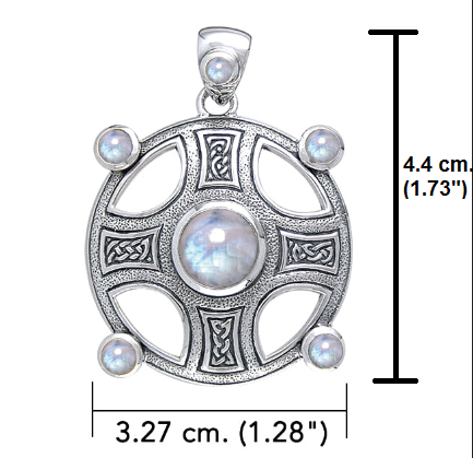 Celtic Knotwork Harmony Cross Necklace with Gemstones