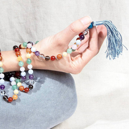 Chakra Psychic Mala - High-Energy Gemstones - Hand Knotted (2-3 weeks delivery)