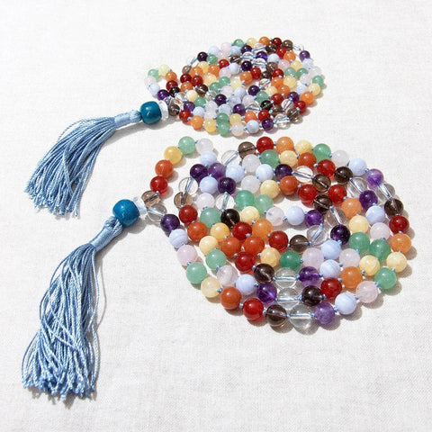 Chakra Psychic Mala - High-Energy Gemstones - Hand Knotted (2-3 weeks delivery)