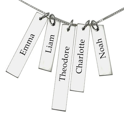 Children's Names Necklace — Sterling Silver | Personalized Charm Necklace | Mother & Grandmother Gift