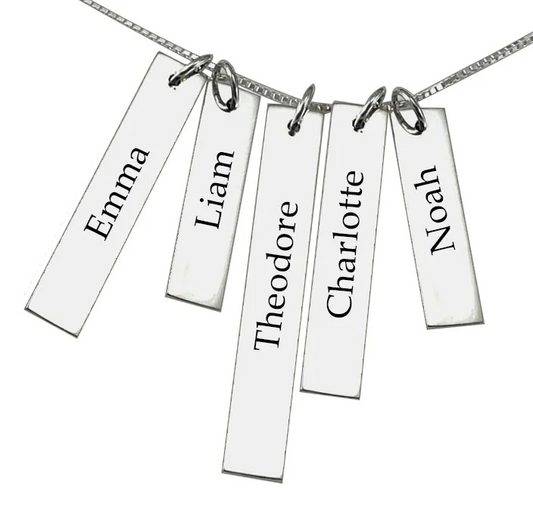 Children's Names Necklace — Sterling Silver | Personalized Charm Necklace | Mother & Grandmother Gift