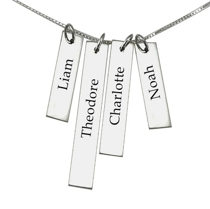 Children's Names Necklace — Sterling Silver | Personalized Charm Necklace | Mother & Grandmother Gift