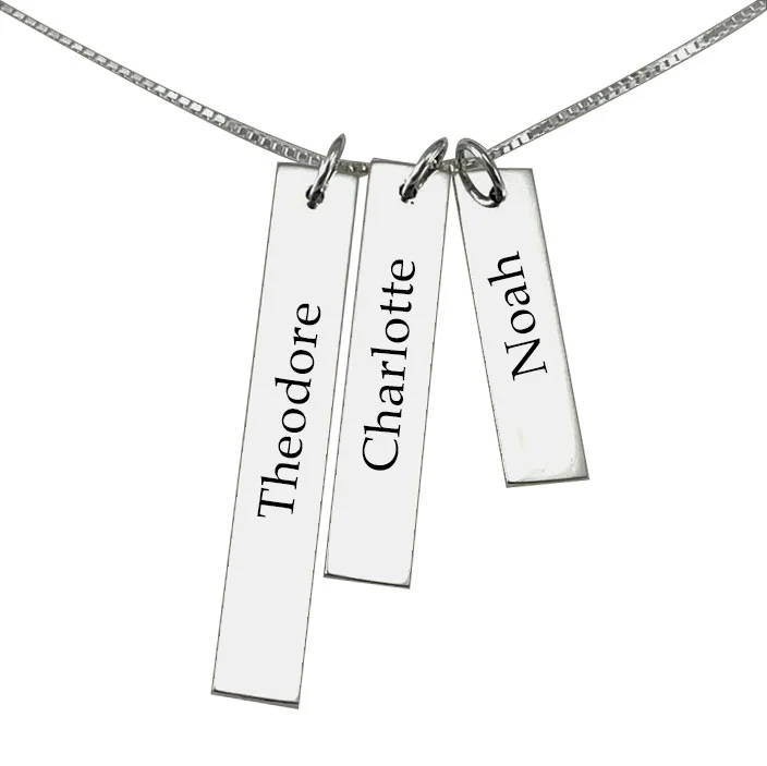 Children's Names Necklace — Sterling Silver | Personalized Charm Necklace | Mother & Grandmother Gift