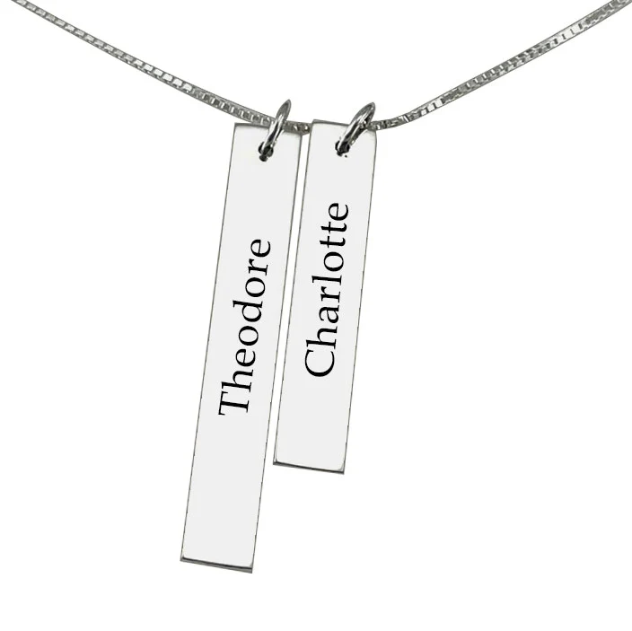 Children's Names Necklace — Sterling Silver | Personalized Charm Necklace | Mother & Grandmother Gift
