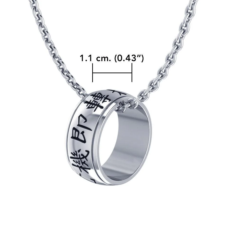 Crisis Equals Opportunity for Change - Chinese Characters - Sterling Silver Necklace