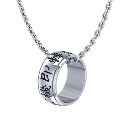 Crisis Equals Opportunity for Change - Chinese Characters - Sterling Silver Necklace