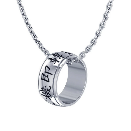 Crisis Equals Opportunity for Change - Chinese Characters - Sterling Silver Necklace