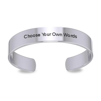 Sterling Silver Cuff Bracelet - Your Custom Wording