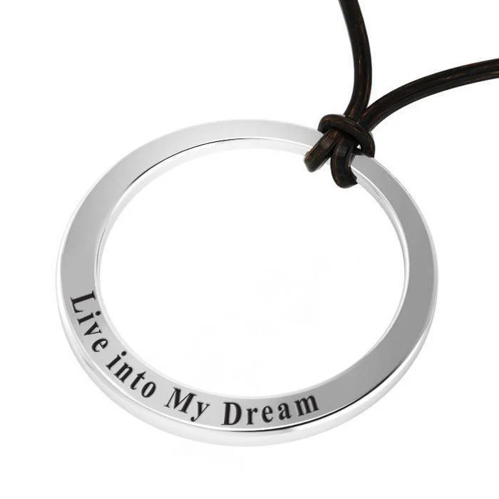 Sterling Silver Loop Pendant - Your Custom Wording