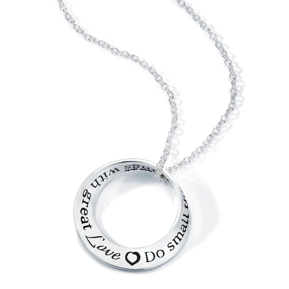 Do Small Things with Great Love (Mother Teresa) Mobius Necklace