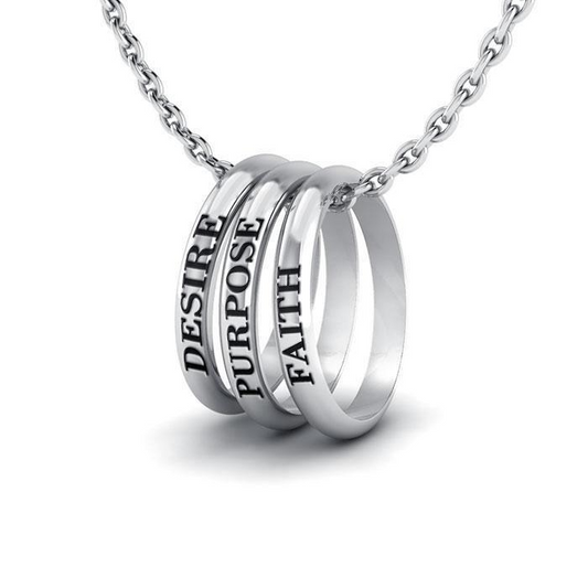Empowerment Necklace: Faith, Purpose, Desire - Sterling Silver