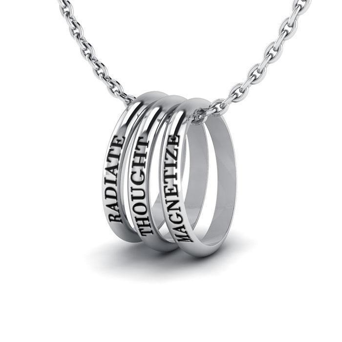 Empowerment Necklace: Radiate, Thought, Magnetize - Sterling Silver