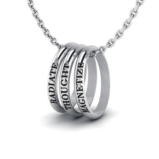 Empowerment Necklace: Radiate, Thought, Magnetize - Sterling Silver