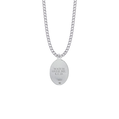 Saint Francis of Assisi - Sterling Silver Oval Saints Medal Necklace - Patron Saint of Animals and the Environment