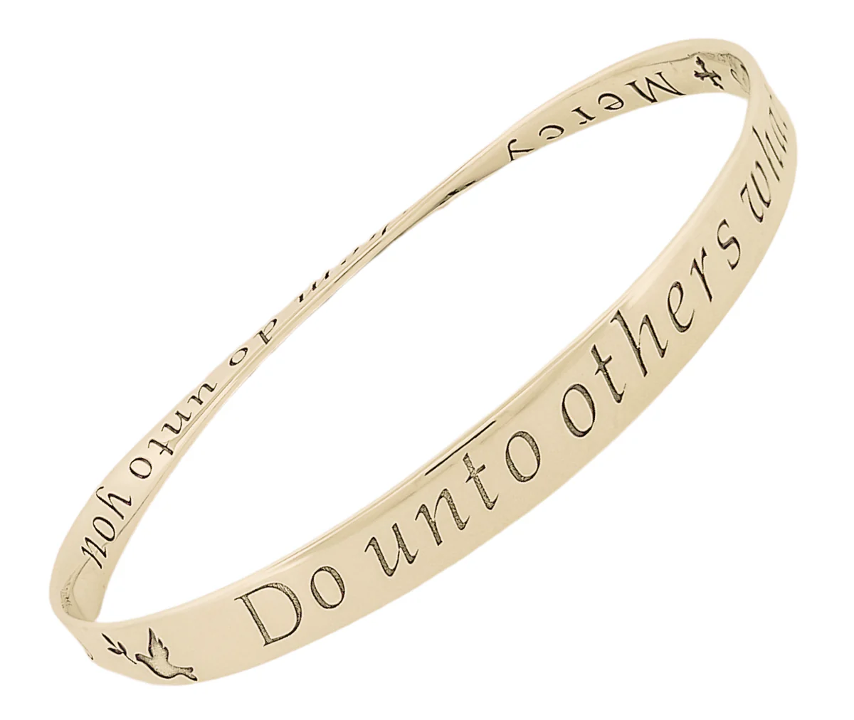 The Golden Rule: Do Unto Others (with Dove of Peace)  - Mobius Bracelet