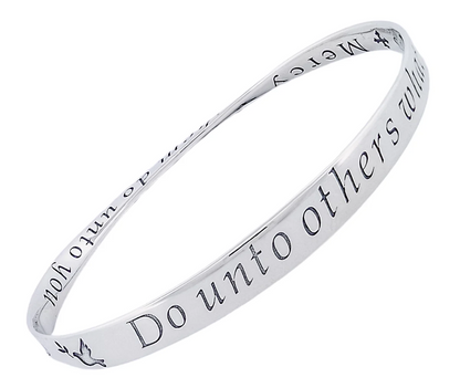 The Golden Rule: Do Unto Others (with Dove of Peace)  - Mobius Bracelet