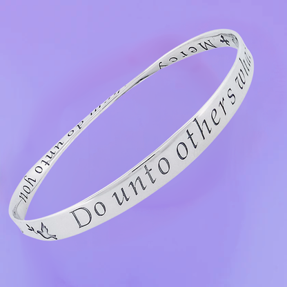 The Golden Rule: Do Unto Others (with Dove of Peace)  - Mobius Bracelet