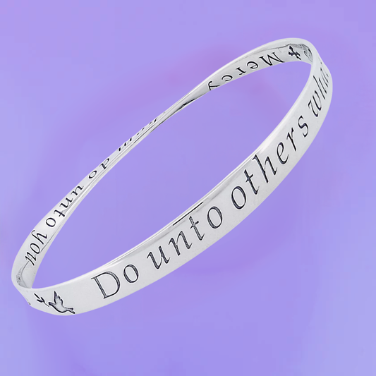 The Golden Rule: Do Unto Others (with Dove of Peace)  - Mobius Bracelet