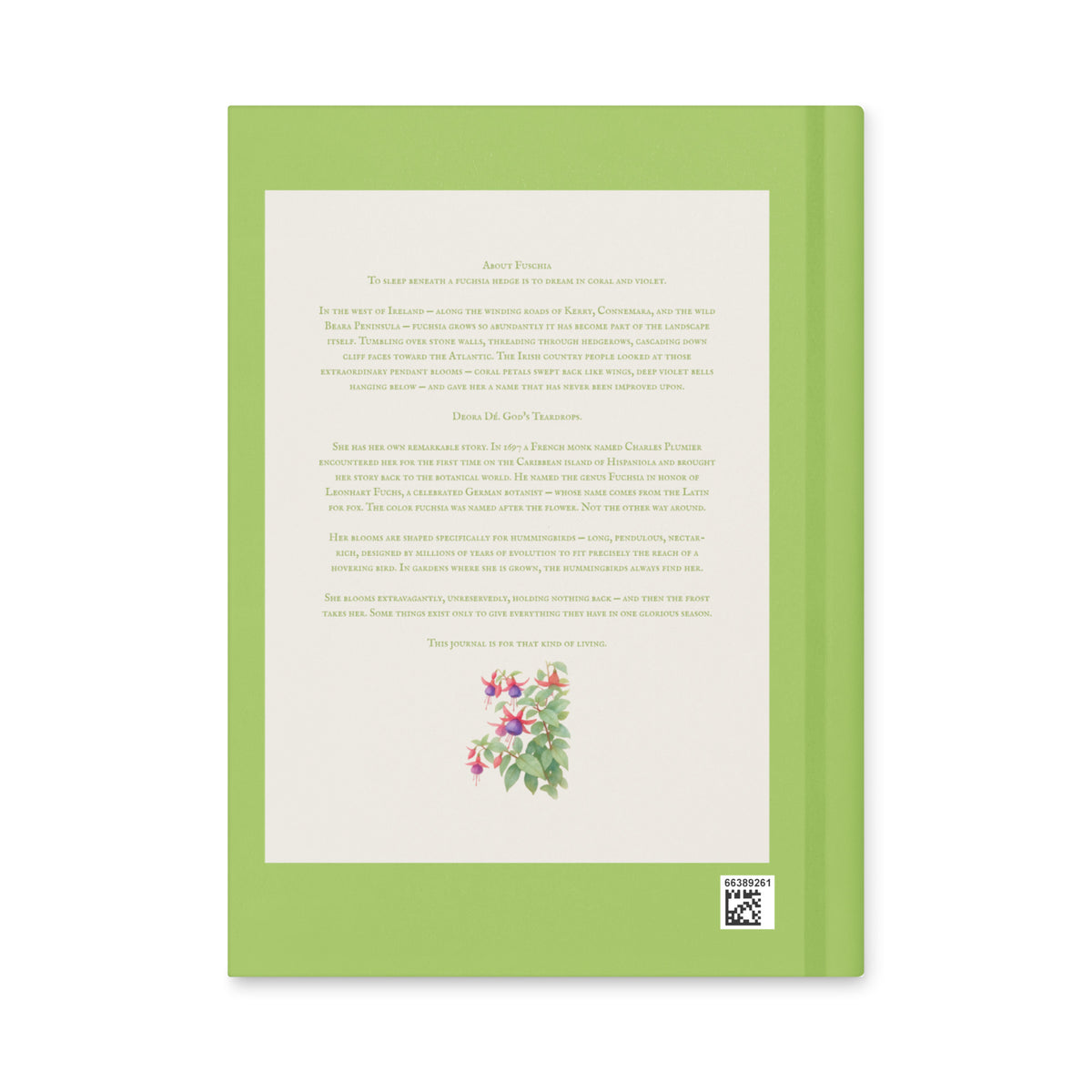 God's Teardrops — Hardcover Nature Journal | Fuchsia Watercolor Art | Sacred Garden Collection