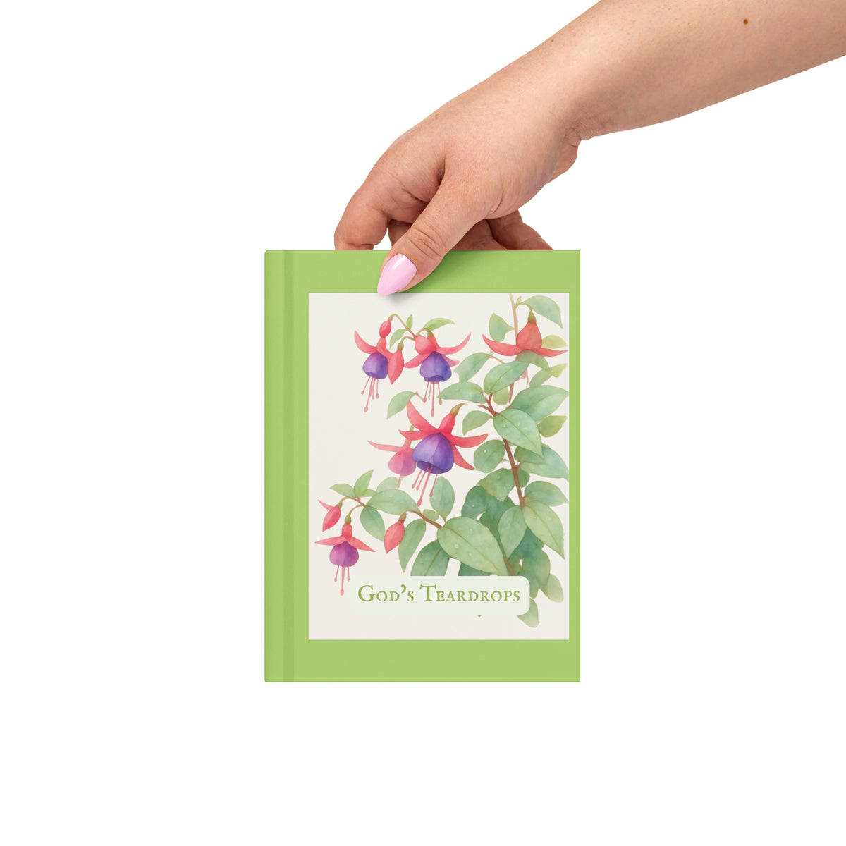 God's Teardrops — Hardcover Nature Journal | Fuchsia Watercolor Art | Sacred Garden Collection