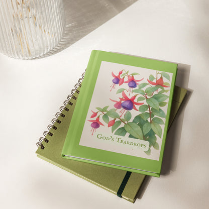 God's Teardrops — Hardcover Nature Journal | Fuchsia Watercolor Art | Sacred Garden Collection