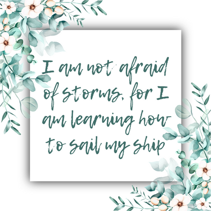 I Am Not Afraid of Storms (Louisa May Alcott) - Mobius Necklace