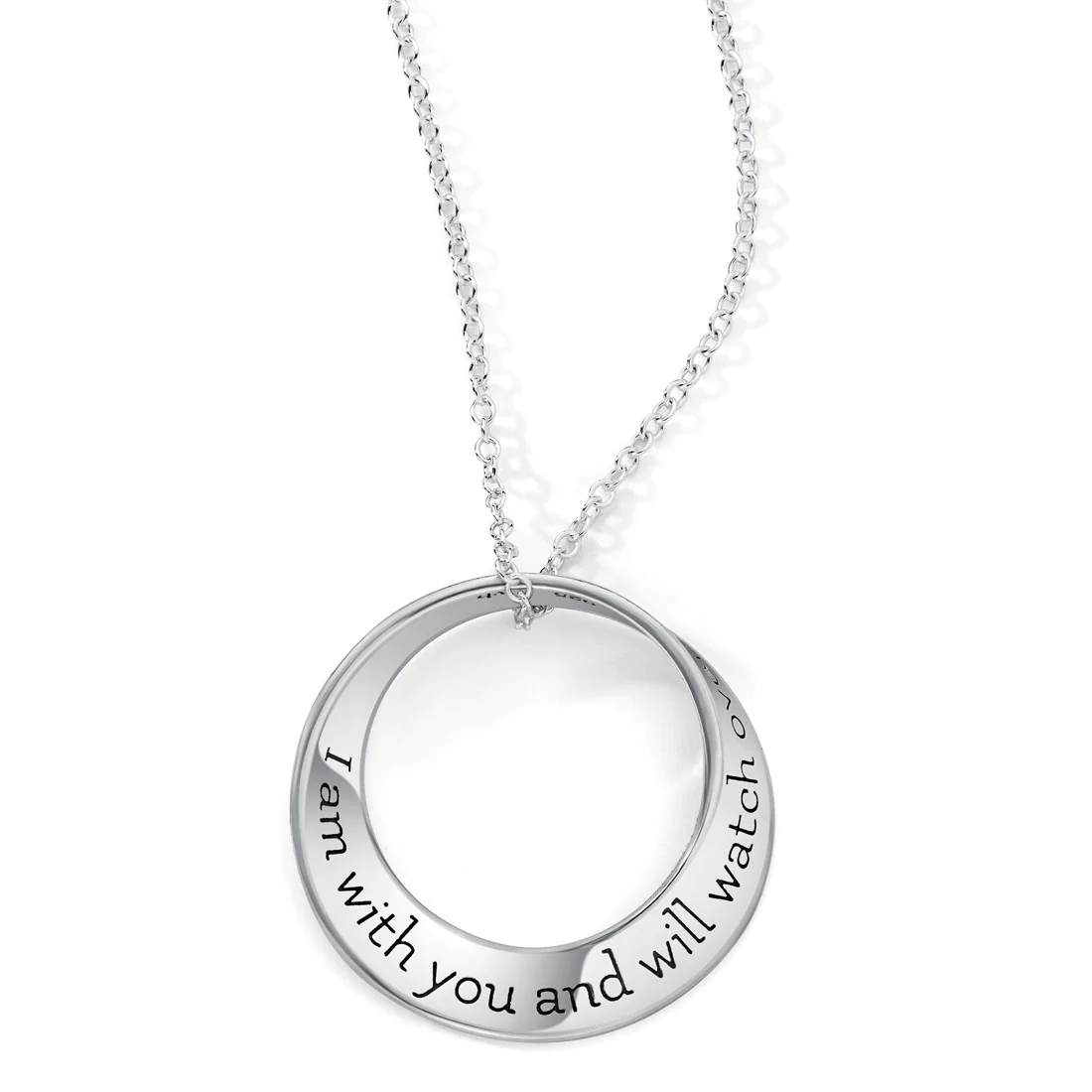 I Am With You and Will Watch Over You Wherever You Go (Genesis 28:15)  - Mobius Necklace