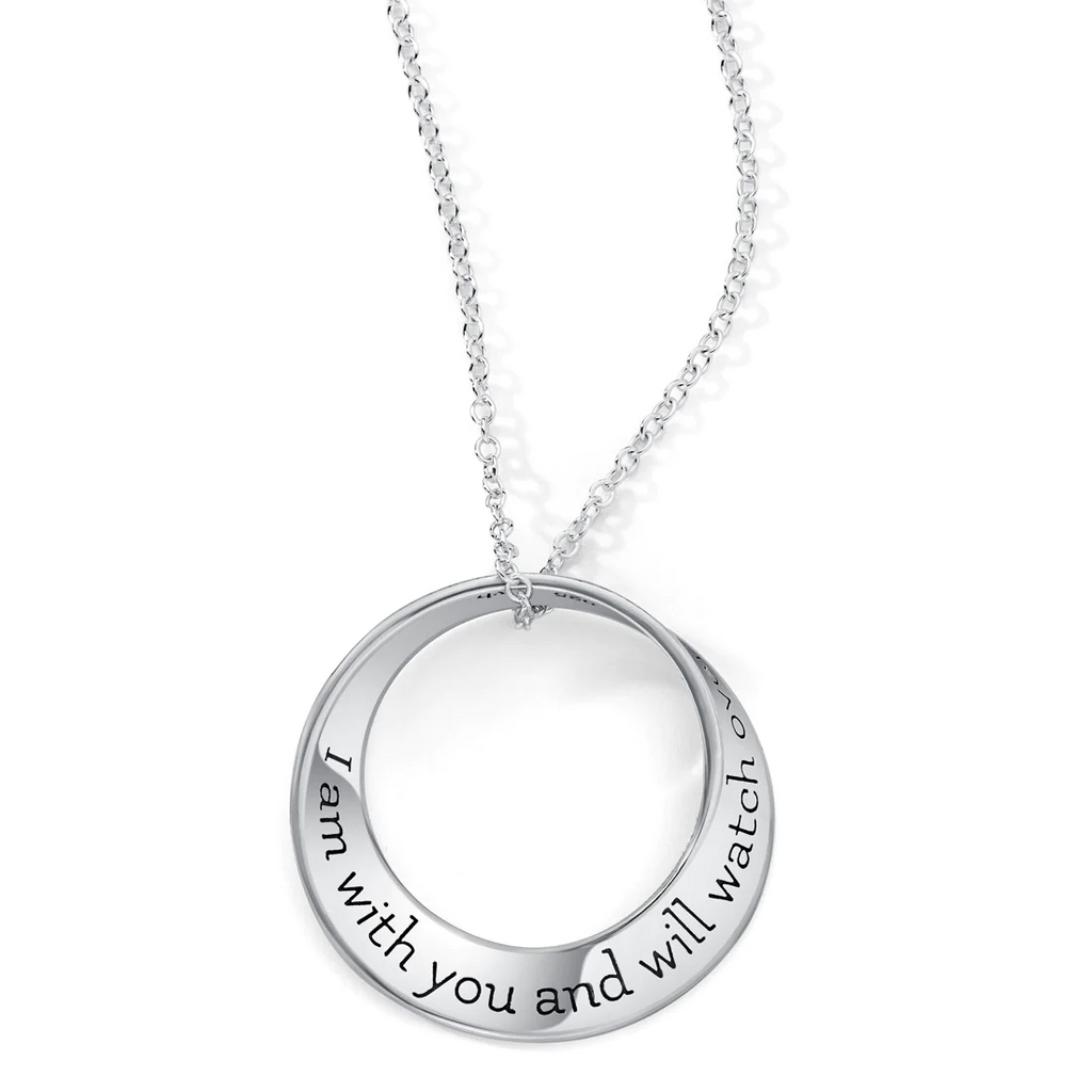 I Am With You and Will Watch Over You Wherever You Go (Genesis 28:15)  - Mobius Necklace