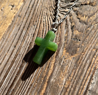 Small Jade Cross Pendant