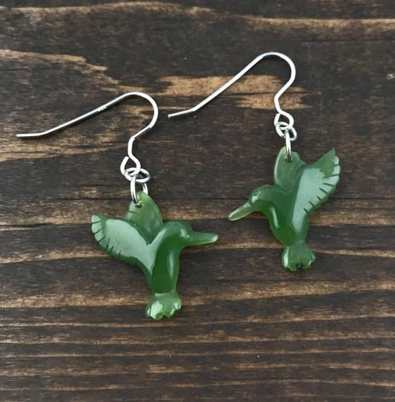 Canadian Jade Hummingbird Earrings