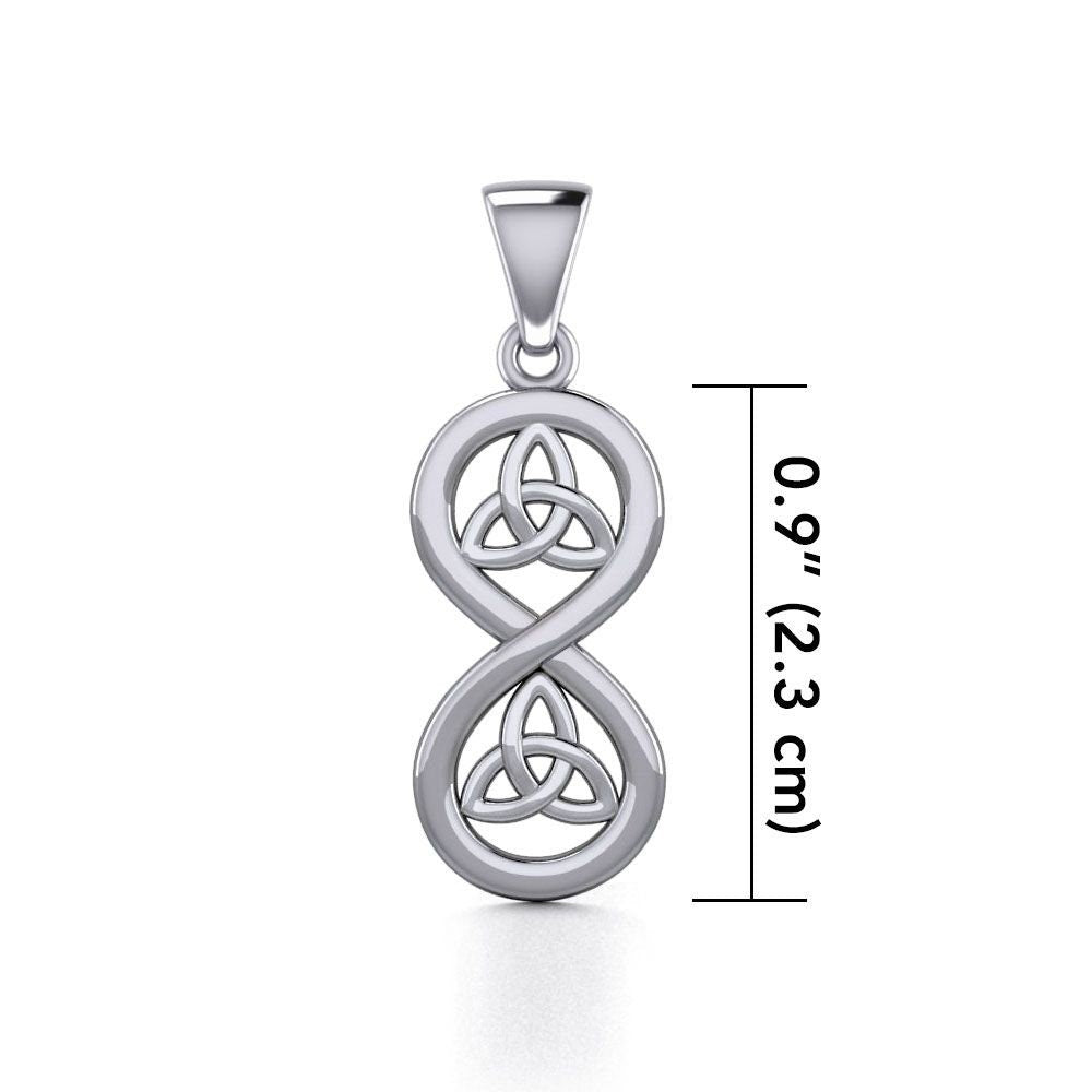 Trinity Knot Infinity Necklace in Sterling Silver