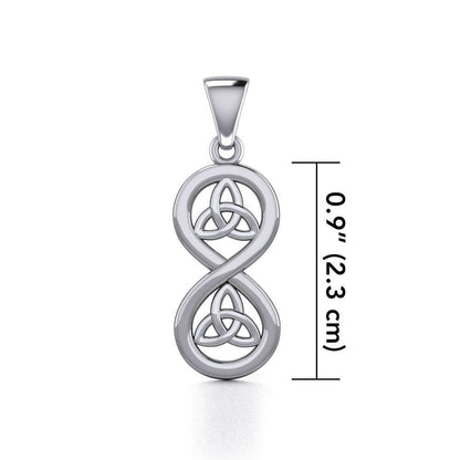 Trinity Knot Infinity Necklace in Sterling Silver