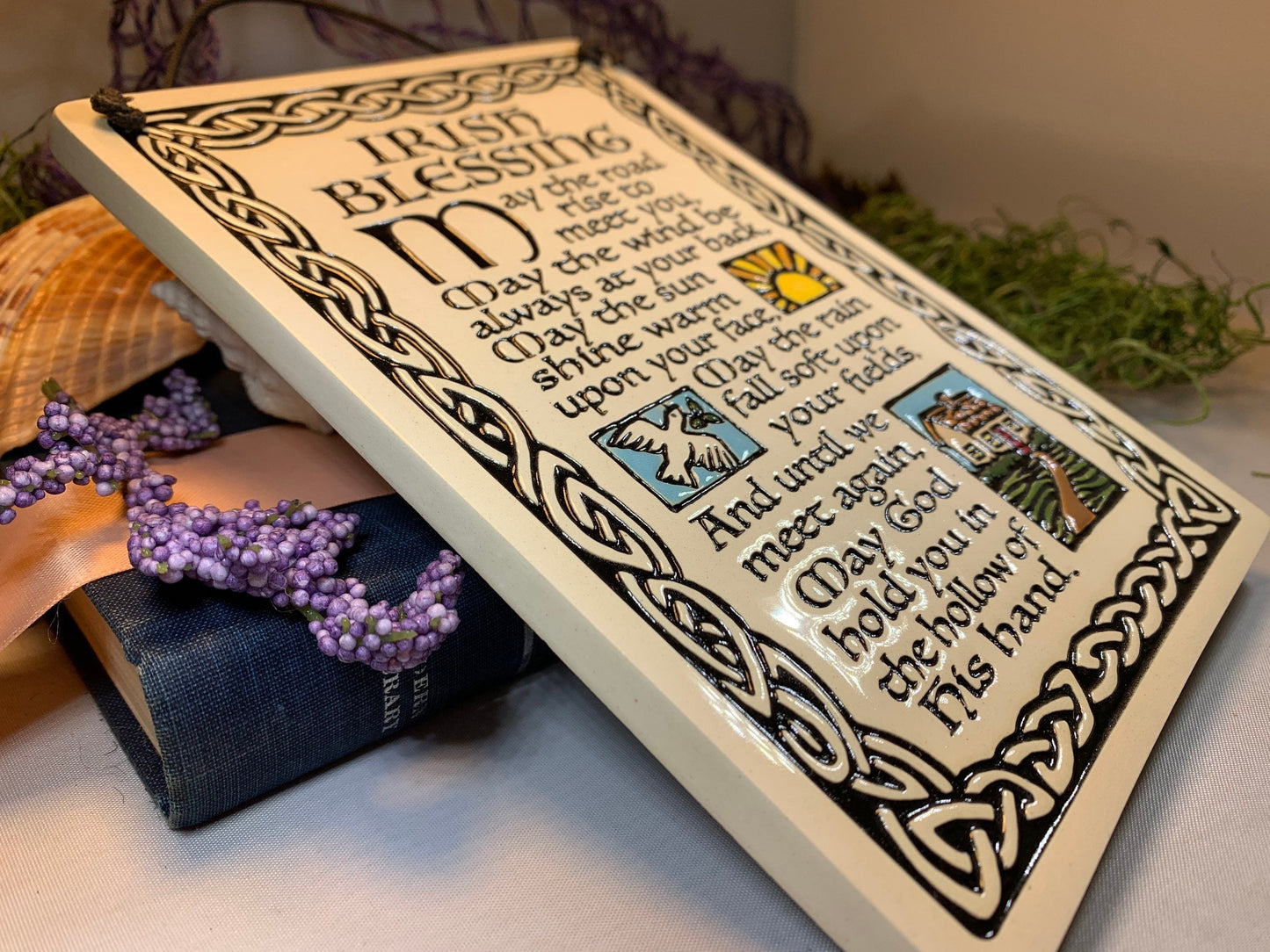 Irish Blessing - May the road rise to meet you - Ceramic Wall Art