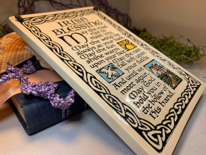 Irish Blessing - May the road rise to meet you - Ceramic Wall Art
