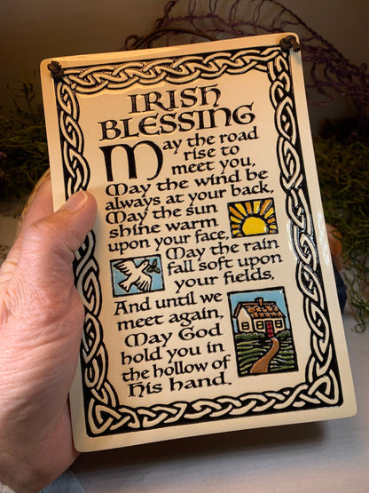 Irish Blessing - May the road rise to meet you - Ceramic Wall Art