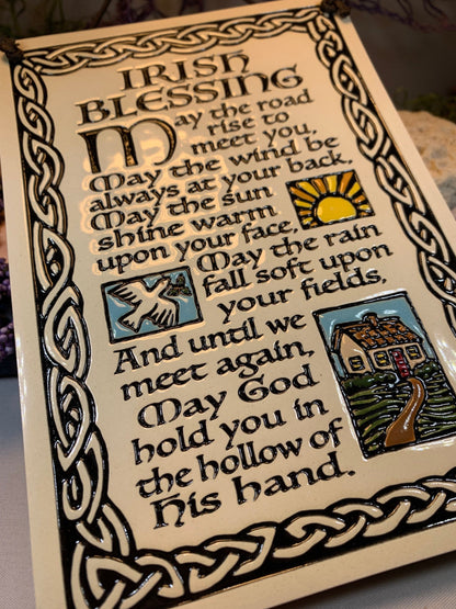 Irish Blessing - May the road rise to meet you - Ceramic Wall Art