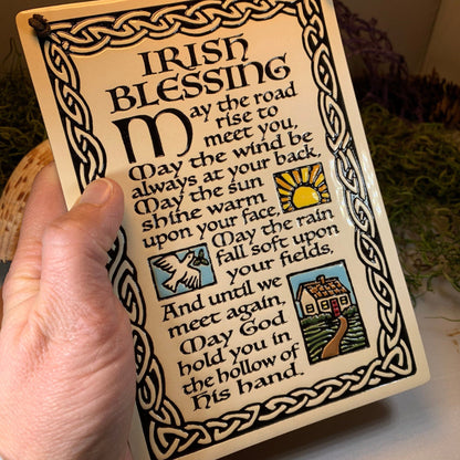 Irish Blessing - May the road rise to meet you - Ceramic Wall Art