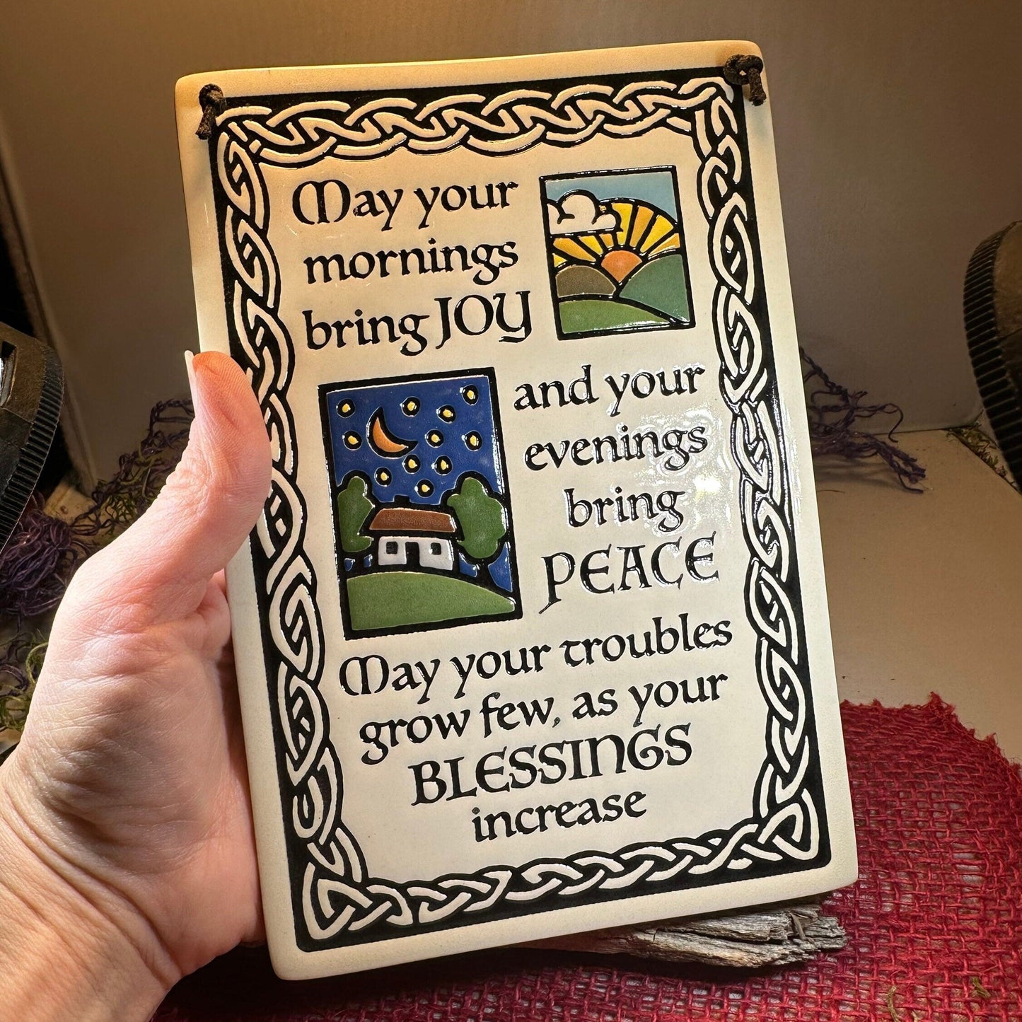 Irish Blessing - May your mornings bring you JOY - Ceramic Wall Art