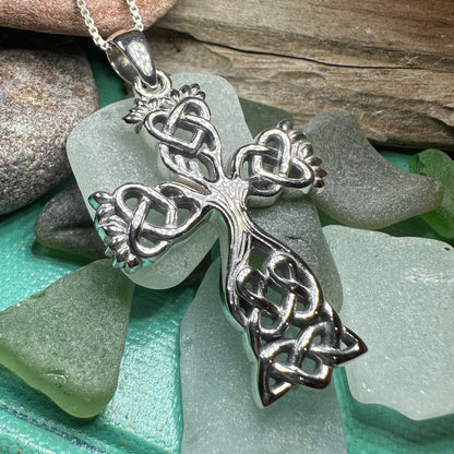 Eternal Tree of Life Celtic Cross Necklace