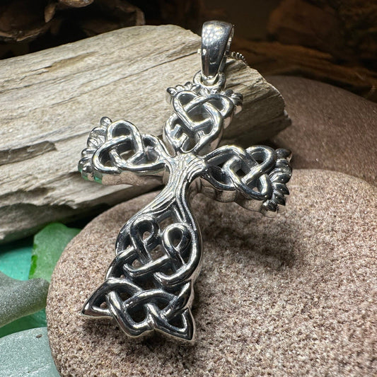 Eternal Tree of Life Celtic Cross Necklace