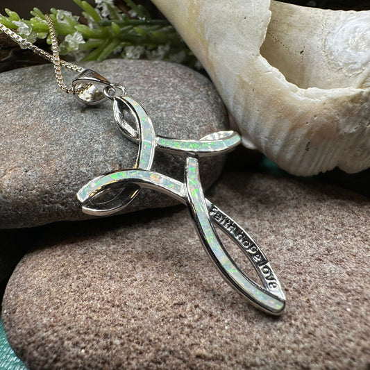 Faith Hope Love Celtic Cross Necklace