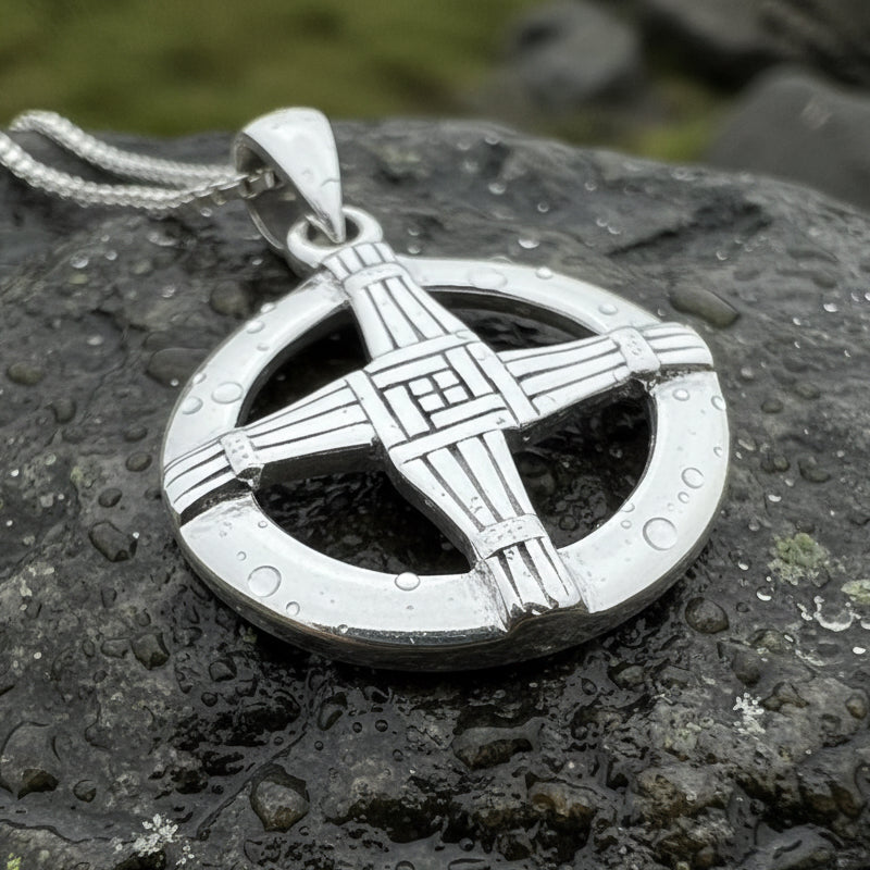 Dundalk Irish Saint Brigid's Cross Necklace in Sterling Silver