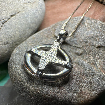 Dundalk Irish Saint Brigid's Cross Necklace in Sterling Silver