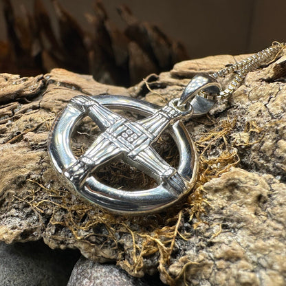 Dundalk Irish Saint Brigid's Cross Necklace in Sterling Silver