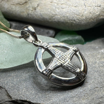Dundalk Irish Saint Brigid's Cross Necklace in Sterling Silver