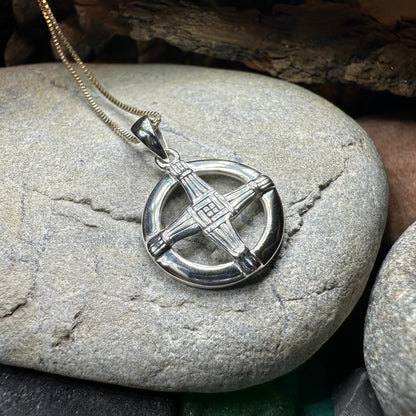 Dundalk Irish Saint Brigid's Cross Necklace in Sterling Silver