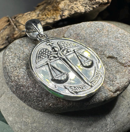 Scales of Justice Saint Michael Pendant